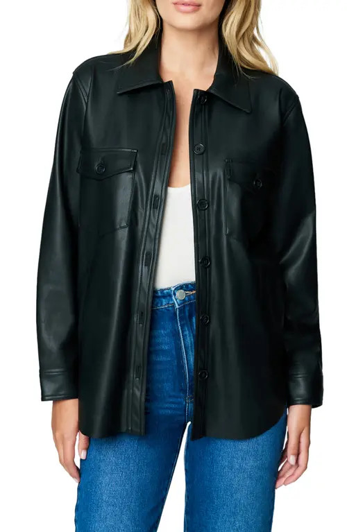 BLANKNYC Faux Leather Shacket in Suspicious Mind at Nordstrom, Size X-Small | Nordstrom