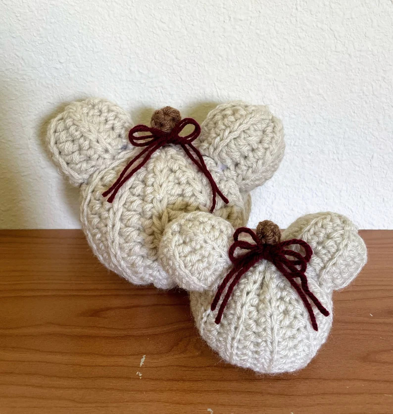 Beige Farmhouse Crochet Mouse Ear Pumpkin Rustic Fall Decor With a Magical Twist. Great Gift, Hou... | Etsy (US)