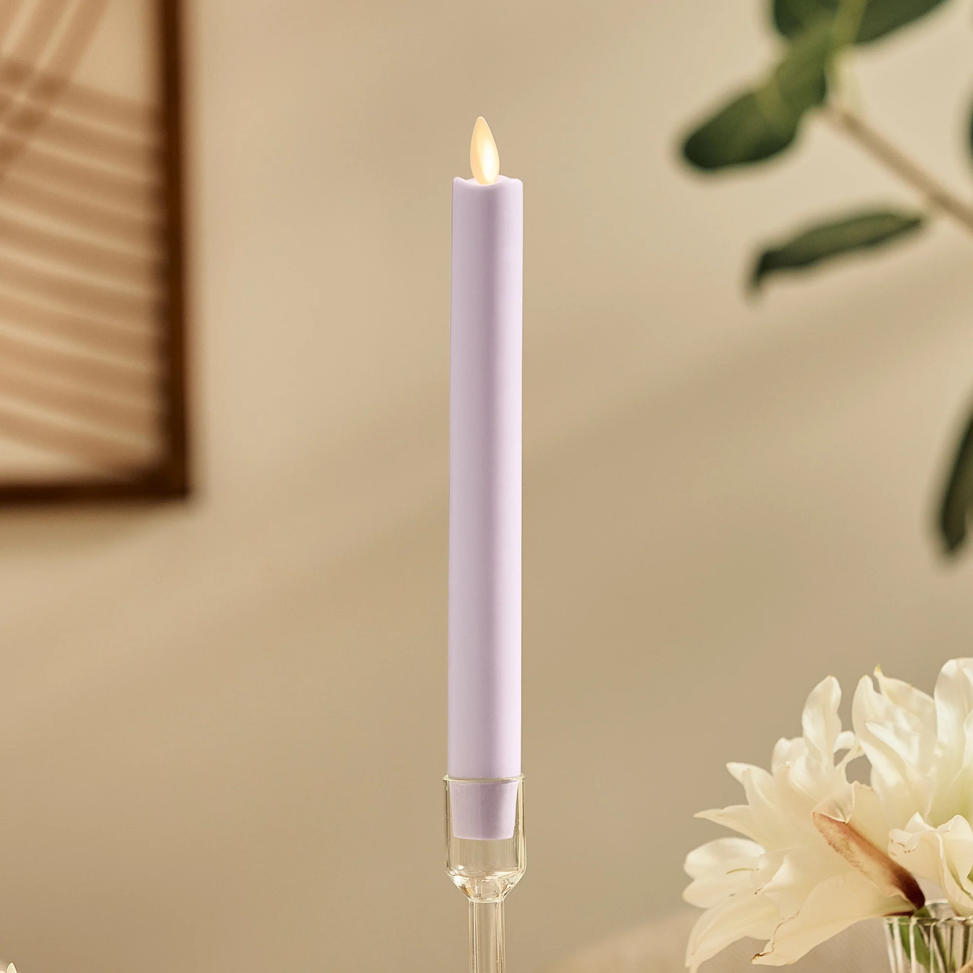Gentle Lavender Flameless Candle Taper | Luminara