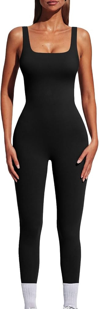 AUTOMET Womens One Piece Jumpsuits Sexy Bodysuits Workout Tummy Control Rompers Yoga Summer Bodyc... | Amazon (US)