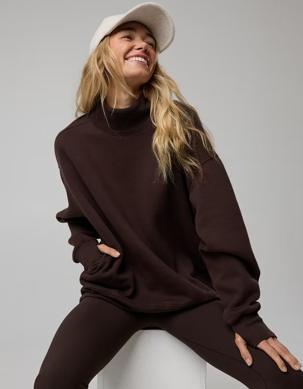 OFFLINE By Aerie Cloud Fleece Oversized Mockneck Sweatshirt | Aerie