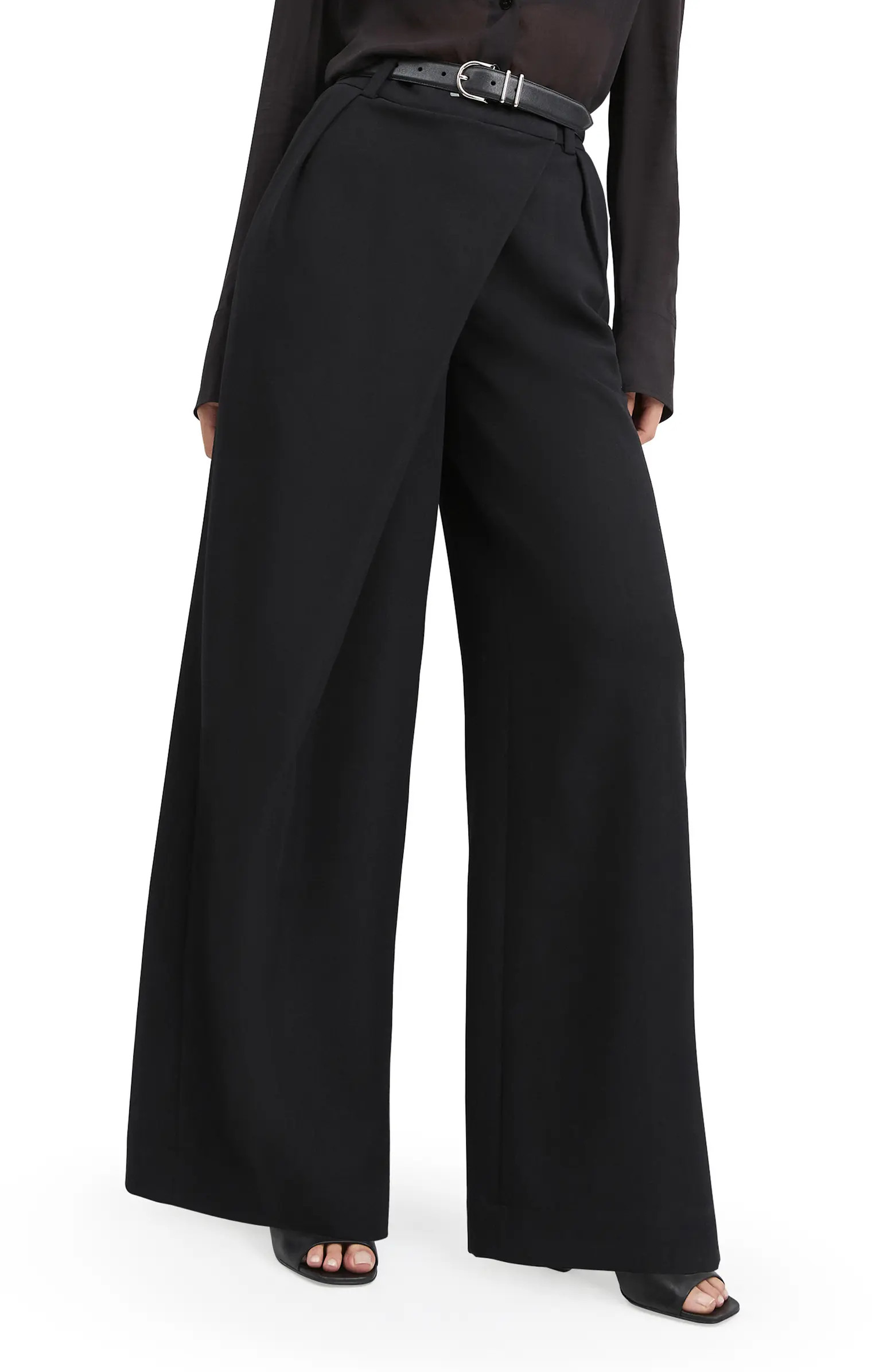 The Power Play Wrap Front Wide Leg Pants | Nordstrom