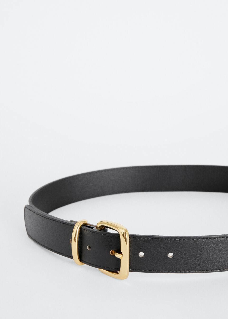 Contrasting buckle leather belt -  Women | Mango USA | MANGO (US)