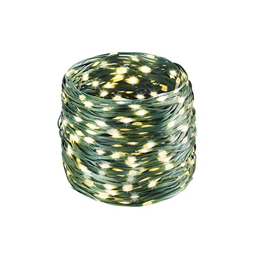 Tcamp 164 Feet 500 LED Christmas Lights, 8 Modes Christmas Tree Lights with Timer Memory Function, Green Wire Starry Fairy String Light for Xmas Tree Halloween Outdoor Indoor Decor (Warm White) | Amazon (US)