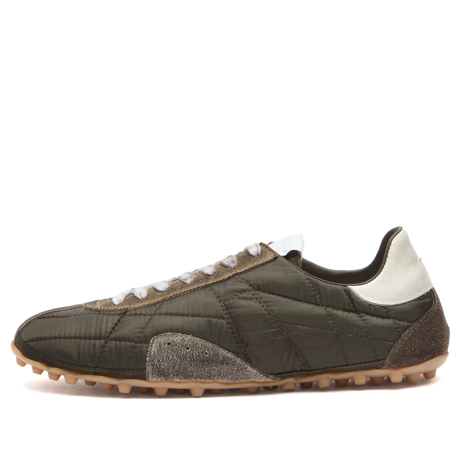 Maison Margiela Women's Low Top Sprinter Sneakers in Dark Green/White/Grey, Size EU 38 | END. Clothing | END. Clothing