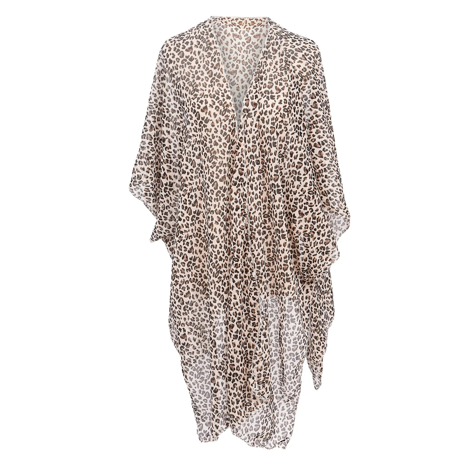 Odeerbi Cardigan for Women 2025 Kimono Beach Swimsuit Cover Up Chiffon Cardigan Floral Print Brow... | Walmart (US)