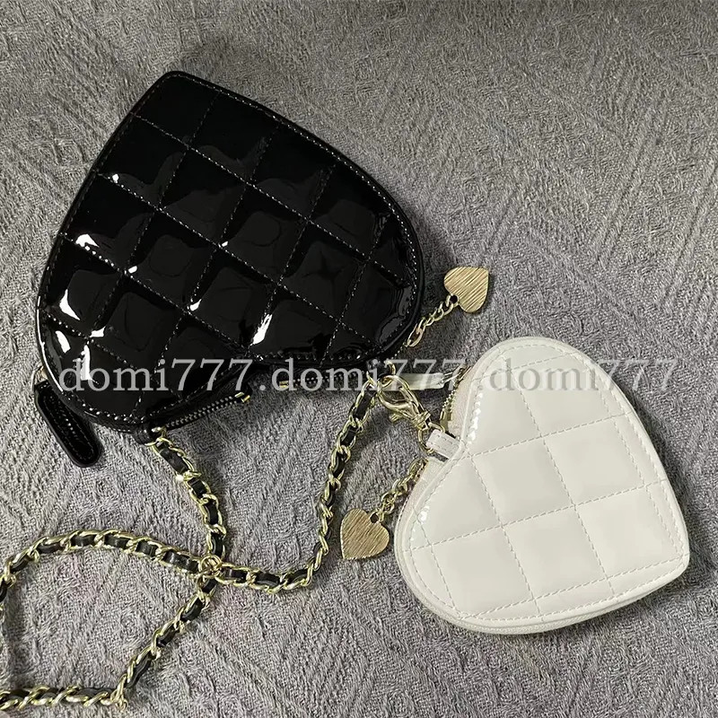 Premium Patent Leather Fashion 2 IN 1 Love Shaped Chain Wallet Women's Crossbody Bag Purse for Wo... | DHGate