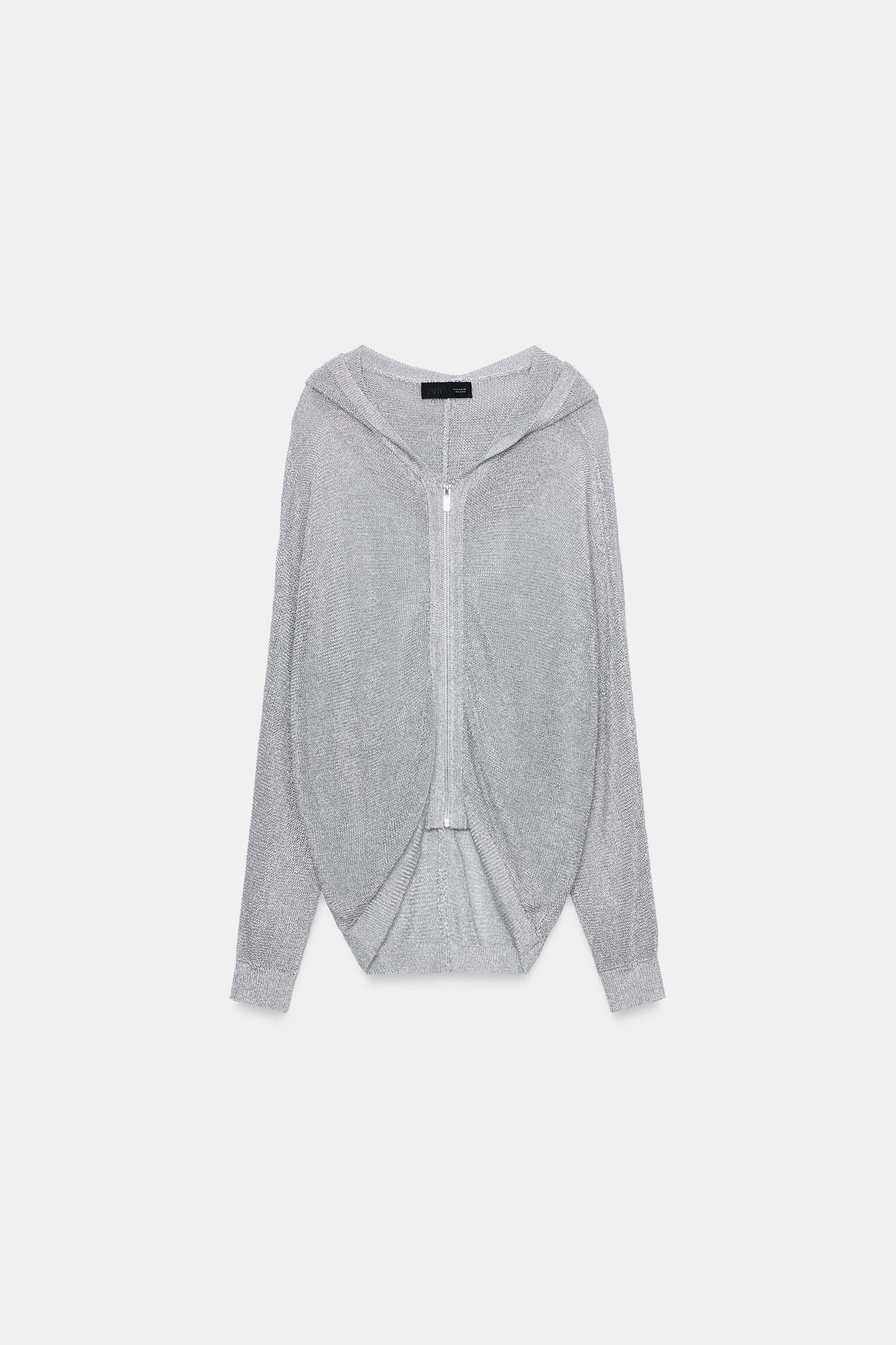 METALLIC YARN HOODIE | Zara US