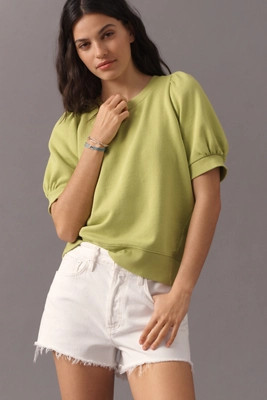 Maeve Puff-Sleeve Sweatshirt Tee | Anthropologie (US)