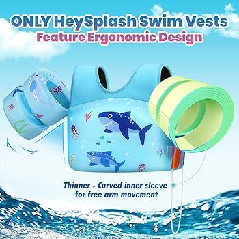 HeySplash Swim Vest for Kids, Toddler Pool Floaties Fit 20-50/70 Lbs, Children Swimming Vest with... | Amazon (US)