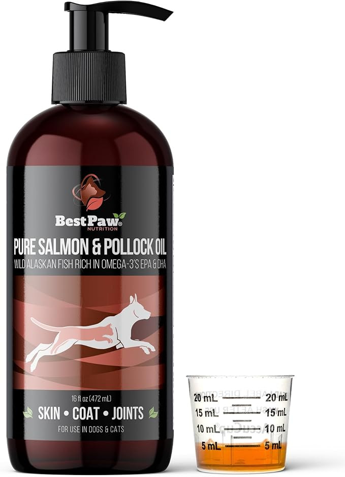 Wild Alaskan Salmon & Pollock Oil for Dogs & Cats Skin and Coat - Fish Oil Liquid with Pump - Sup... | Amazon (US)