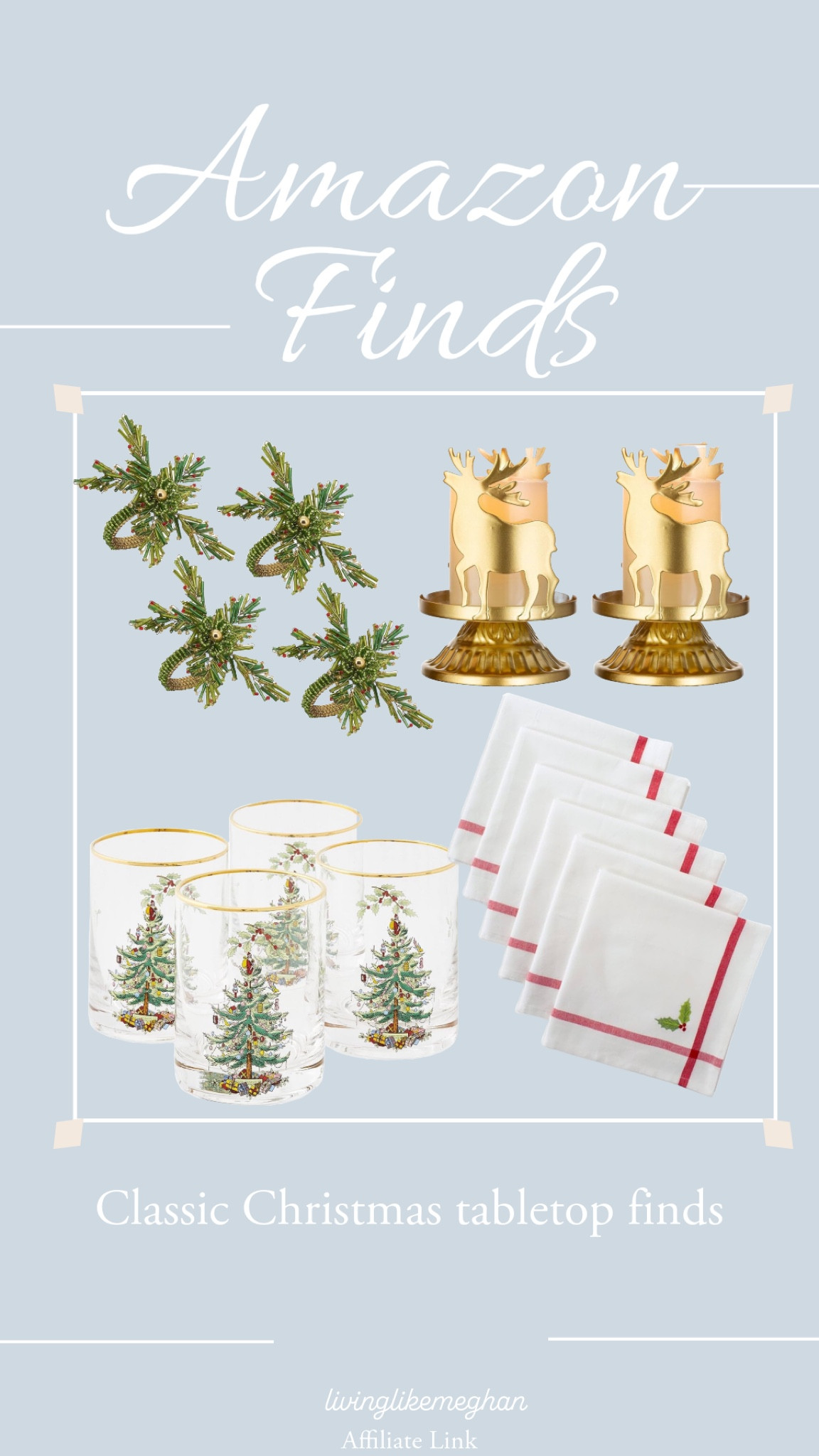 Classic Christmas tabletop items - perfect for hosting holiday events or hostess gifts! ✨🎄




Spode Christmas • hurricane candle • holly linen napkins • Christmas decor • classic Christmas • traditional Christmas decor • red and green • beaded napkin holder • hosting gift • gift ideas

#LTKHoliday #LTKSeasonal #LTKHome