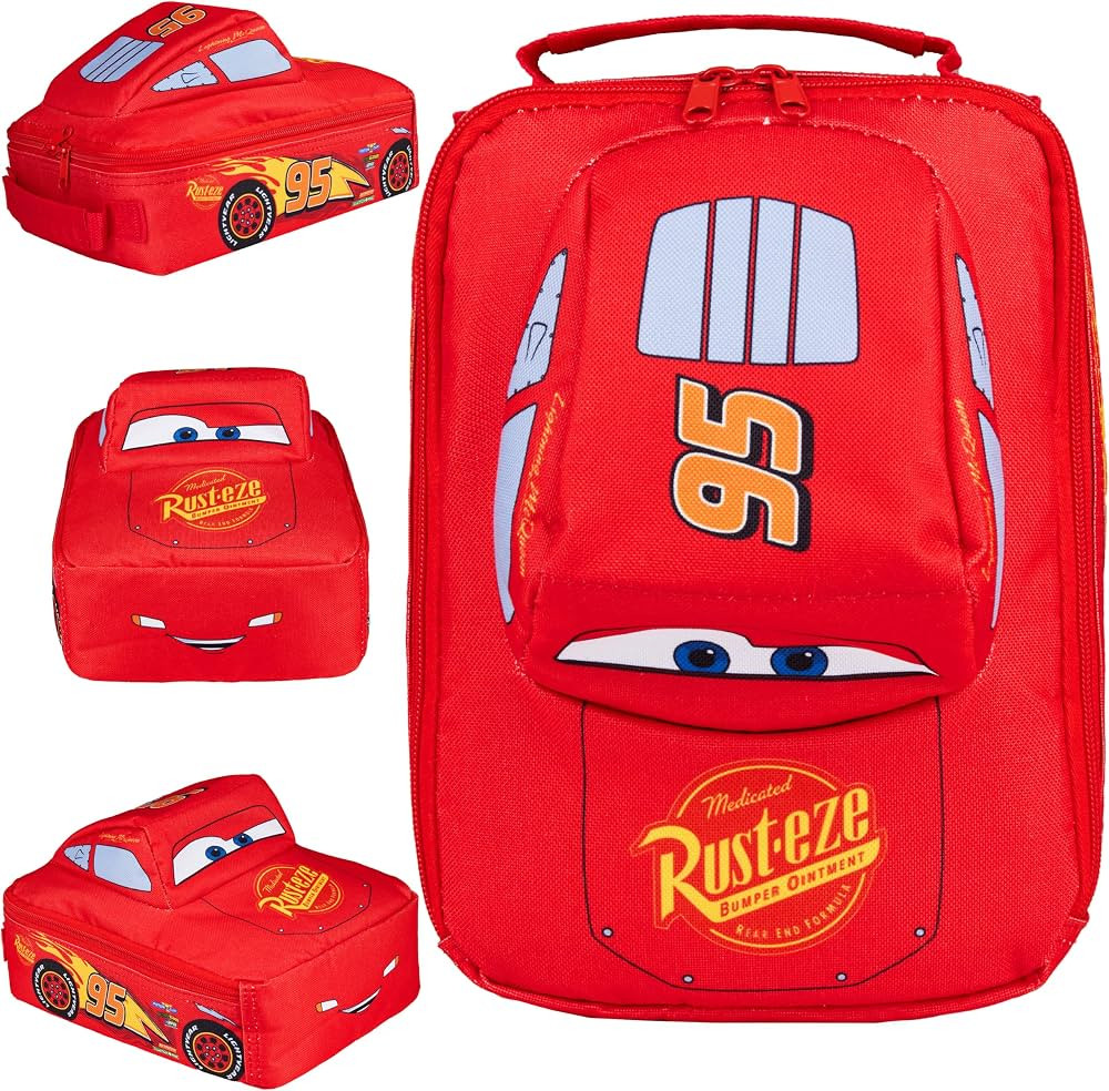 Disney Cars Lunch Bag for Kids Lightning McQueen Car Shaped Lunch Cooler Bag with Mesh Pocket Nam... | Amazon (CA)