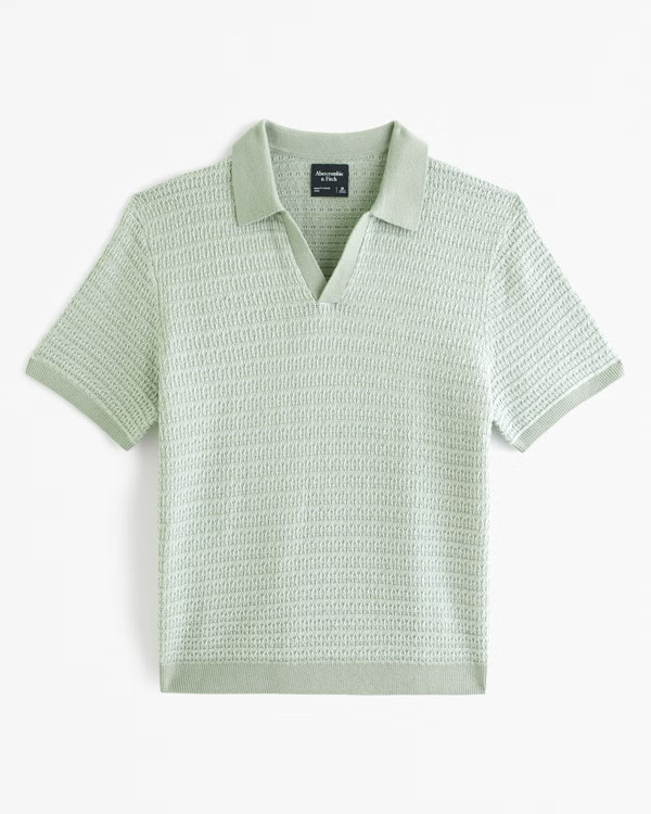 Men's Retro Johnny Collar Sweater Polo | Men's Tops | Abercrombie.com | Abercrombie & Fitch (US)