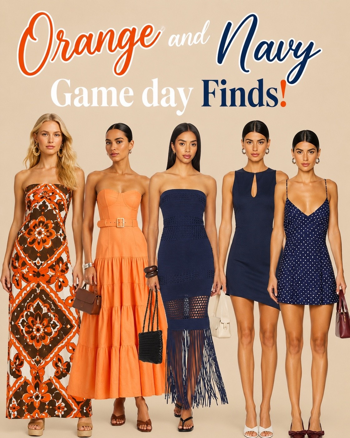 My Auburn, Texas, and Tennessee fans the cutest orange and navy finds for game days! The second dress is a must!

#LTKootd