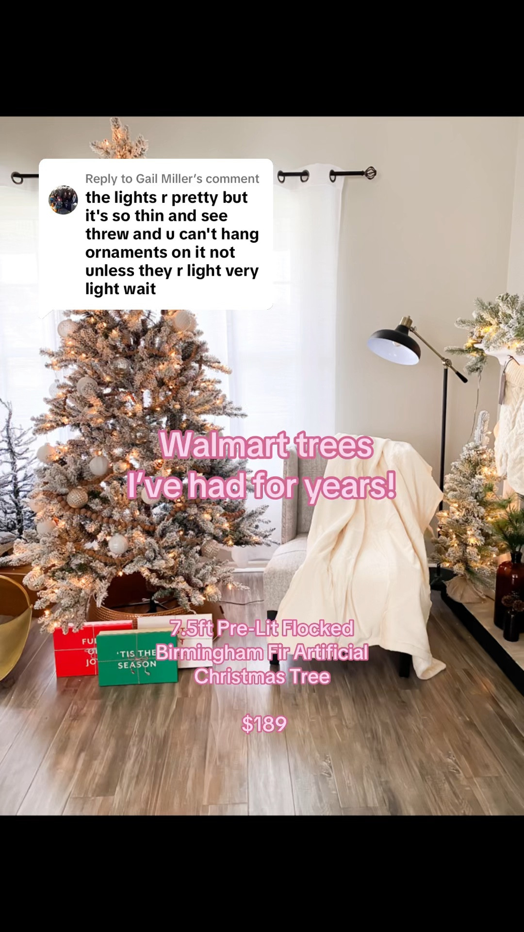 Walmart Christmas trees I have had for years and love! Some styles have changed over the years but these are a great value compared to other stores 

#LTKSeasonal #LTKVideo #LTKHome