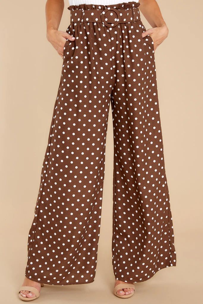 Sweet Spot Toffee Brown Polka Dot Pants | Red Dress 