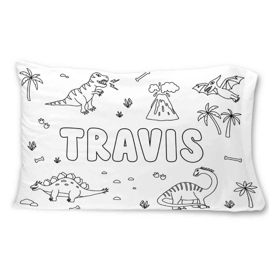 Colorable Personalized Pillowcase | Jurassic Playground | Caden Lane