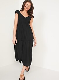 Fit & Flare Tiered Seersucker All-Day Maxi Dress for Women | Old Navy (US)