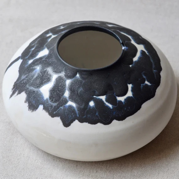 Ikebana Vase  Black and White Matte Glaze  Wheelthrown - Etsy | Etsy (US)