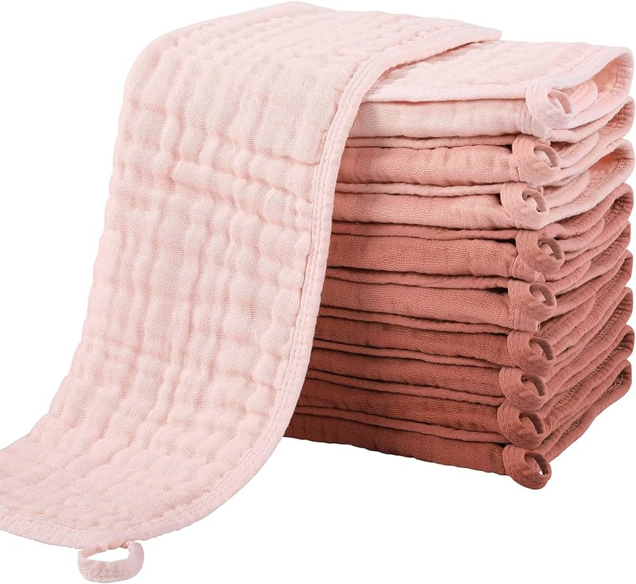 Yoofoss Muslin Burp Cloths for Baby 10 Pack 100% Cotton Baby Washcloths for Boys Girls Large 20''... | Amazon (US)