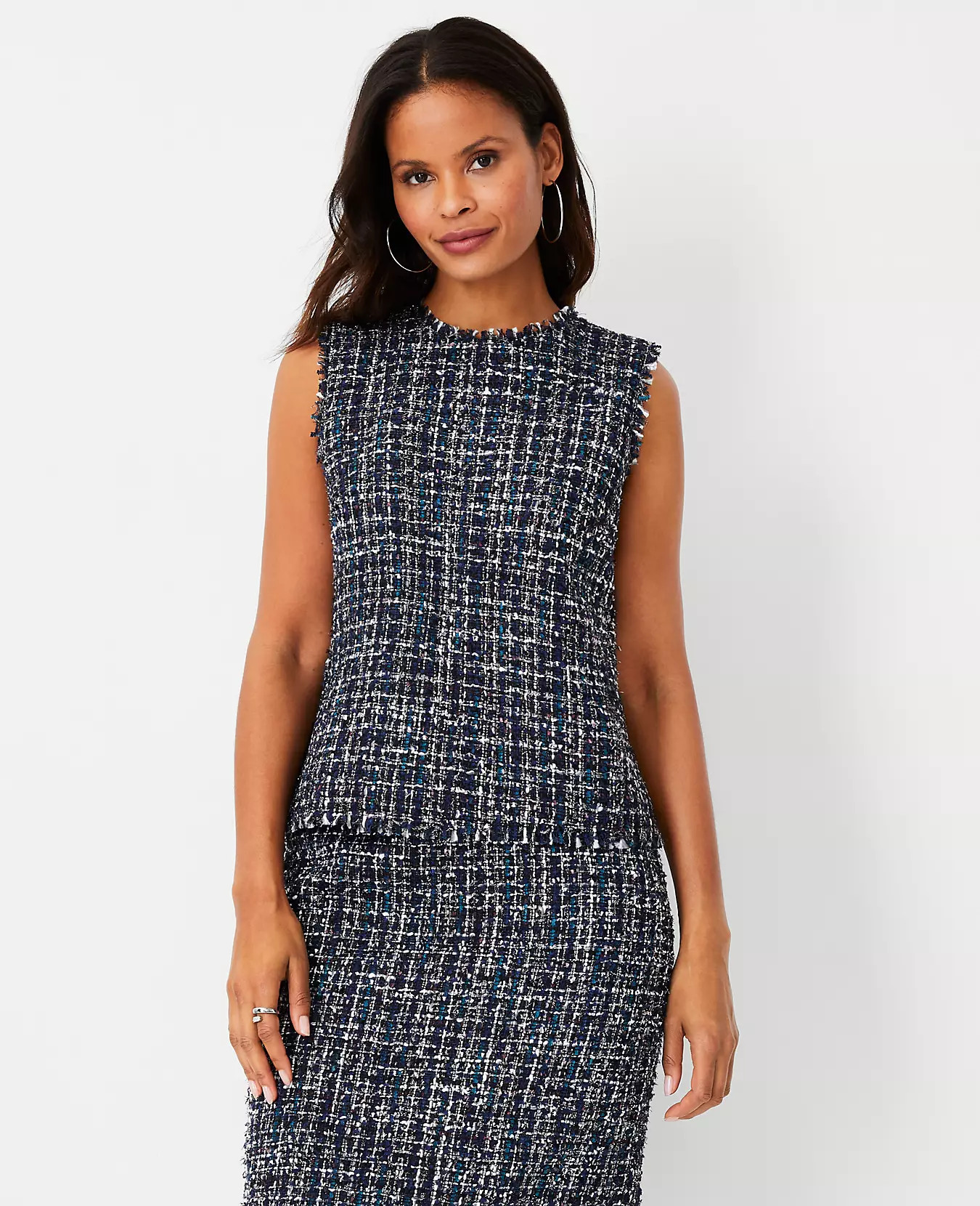 Fringe Tweed Shell | Ann Taylor (US)