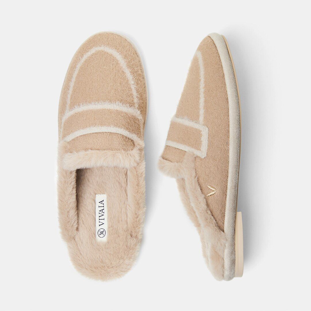 Round-Toe Fluffy Slippers | VIVAIA