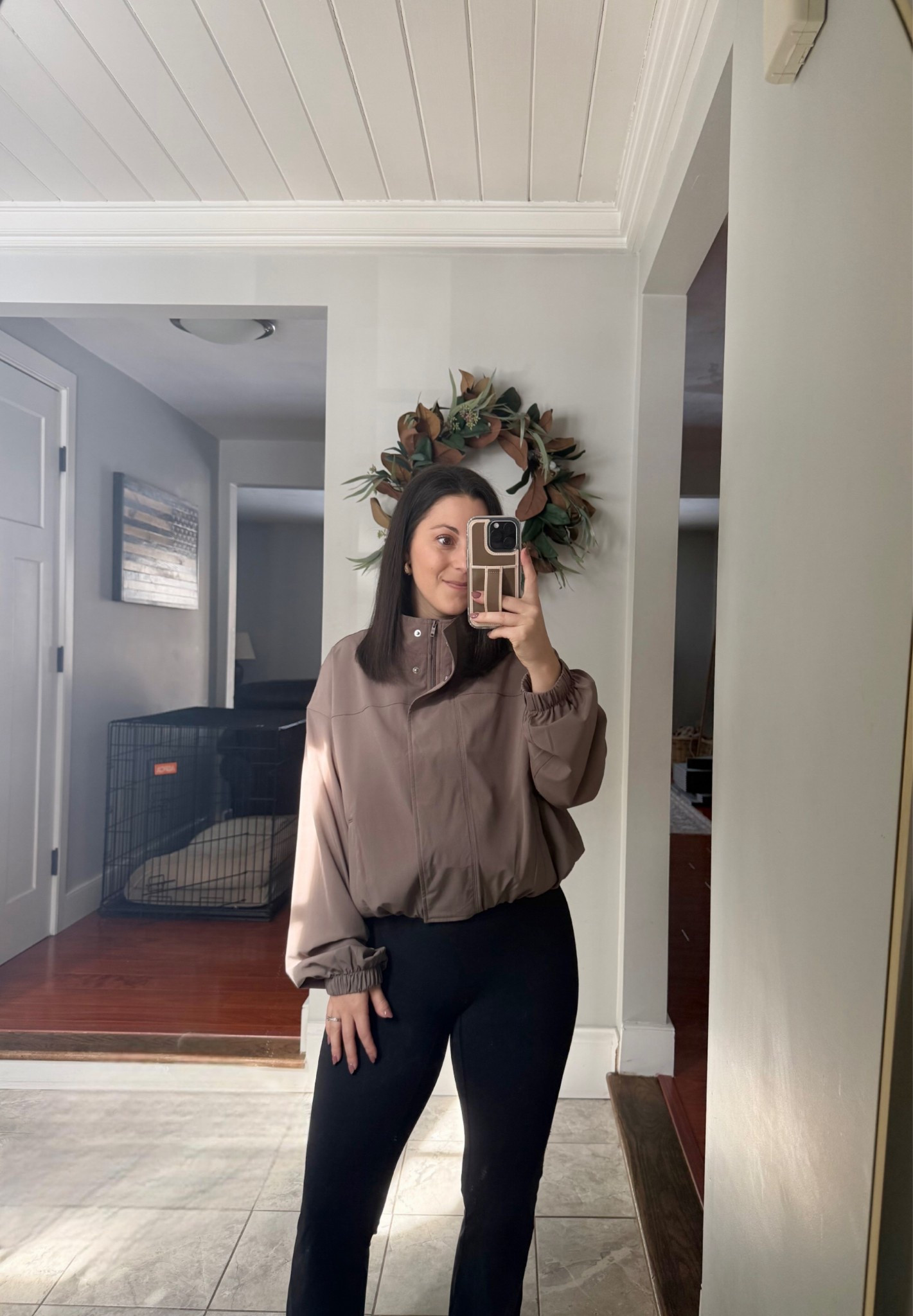 small jacket, small short curve love bottoms.
For reference I am:
5ft, 120lbs, 26” waist

@abercrombie 

#LTKSeasonal #LTKActive #LTKPetite