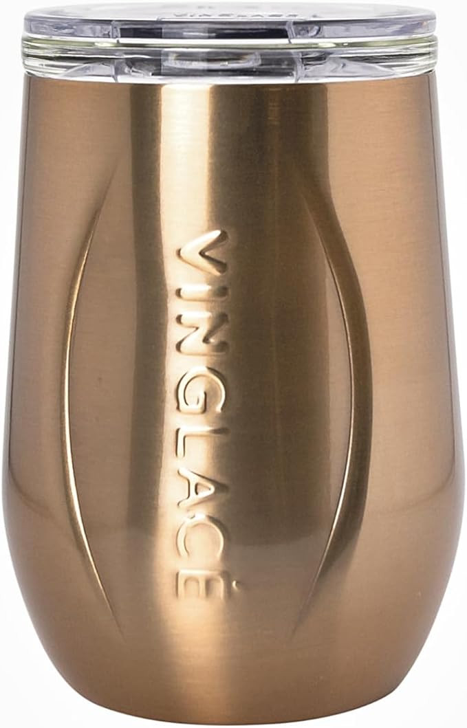 Vinglacé Stainless Steel Stemless Wine Glass- Insulated Wine Tumbler with Glass Insert and Sip L... | Amazon (US)