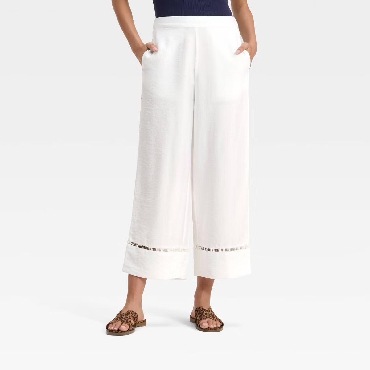 Women's High-Rise Ladder Trim Pull-On Pants - A New Day™ | Target