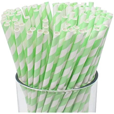 Pack of 25 High Quality Paper Drinking Mint Green Straws (7.75") | Amazon (US)