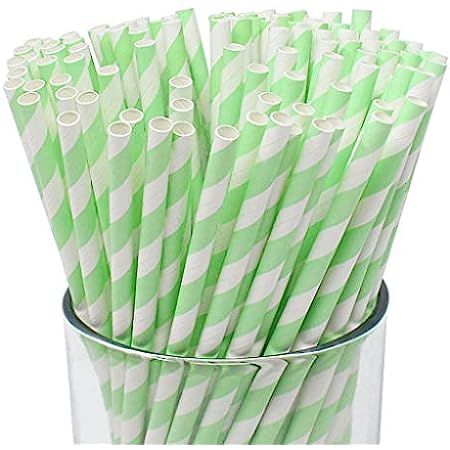 Pack of 25 High Quality Paper Drinking Mint Green Straws (7.75") | Amazon (US)