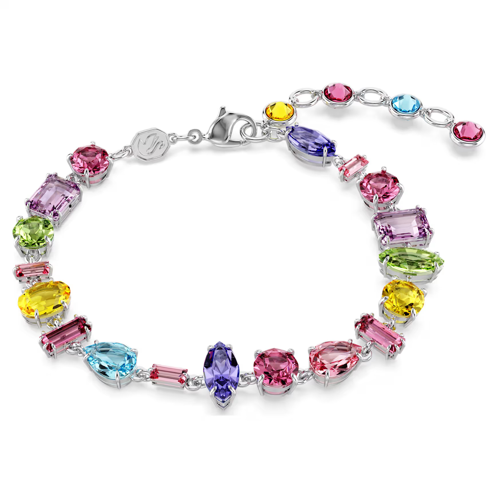 Gema bracelet, Mixed cuts, Multicolored, Rhodium plated by SWAROVSKI | SWAROVSKI