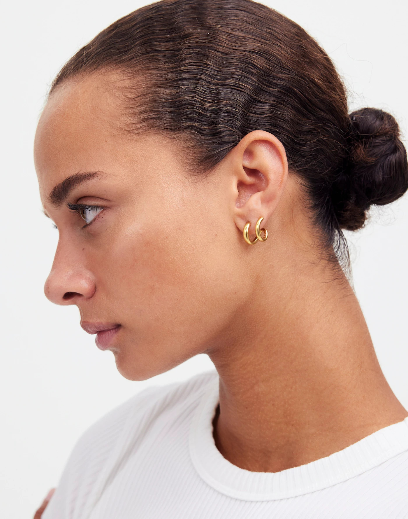 Chunky Double Huggie Hoop Earrings | Madewell