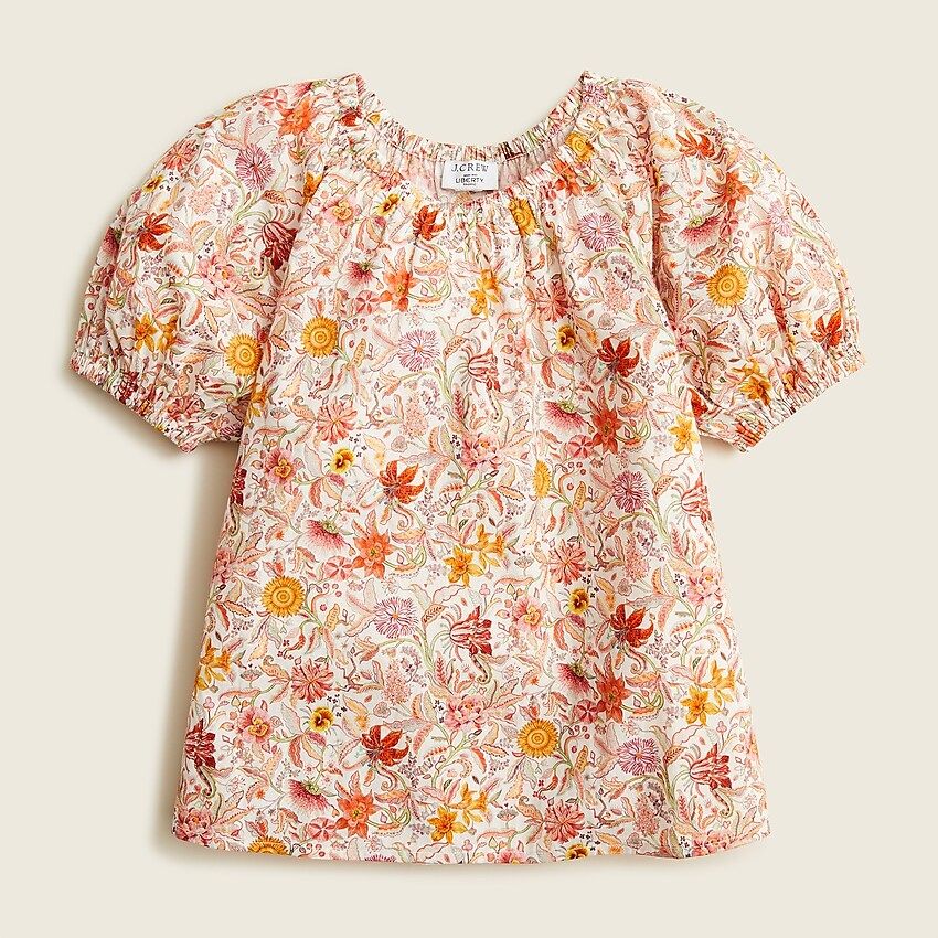 Girls' puff-sleeve top in Liberty® floral | J.Crew US
