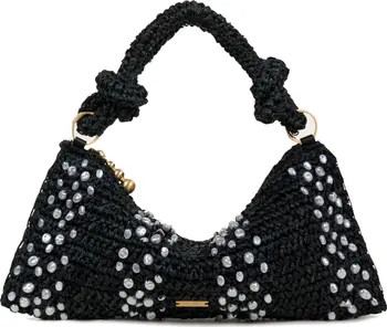 Cult Gaia Nano Hera Imitation Pearl Trim Raffia Shoulder Bag | Nordstrom | Nordstrom