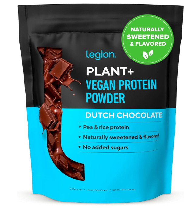LEGION Plant+ Vegan Protein Powder, Chocolate - Rice and Pea, Plant Based Protein Blend. Gluten Free, GMO Free, Naturally Sweetened and Flavored, 20 Servings, (Chocolate) 

 #LTKGiftGuide #LTKActive #LTKSaleAlert