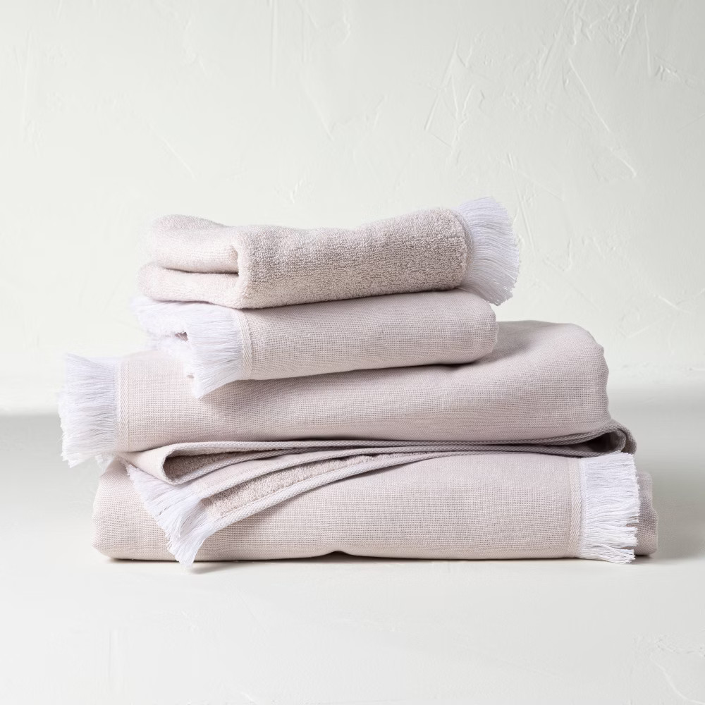 4pc Decorative Flat Woven Bath Towel Set Sand - Casaluna | Target