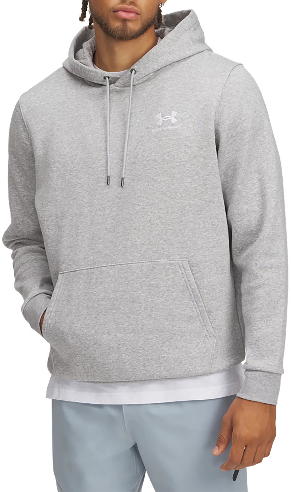 Under Armour Men's Icon Fleece Hoodie, Medium, Mod Gray/White | Going Going Gone
