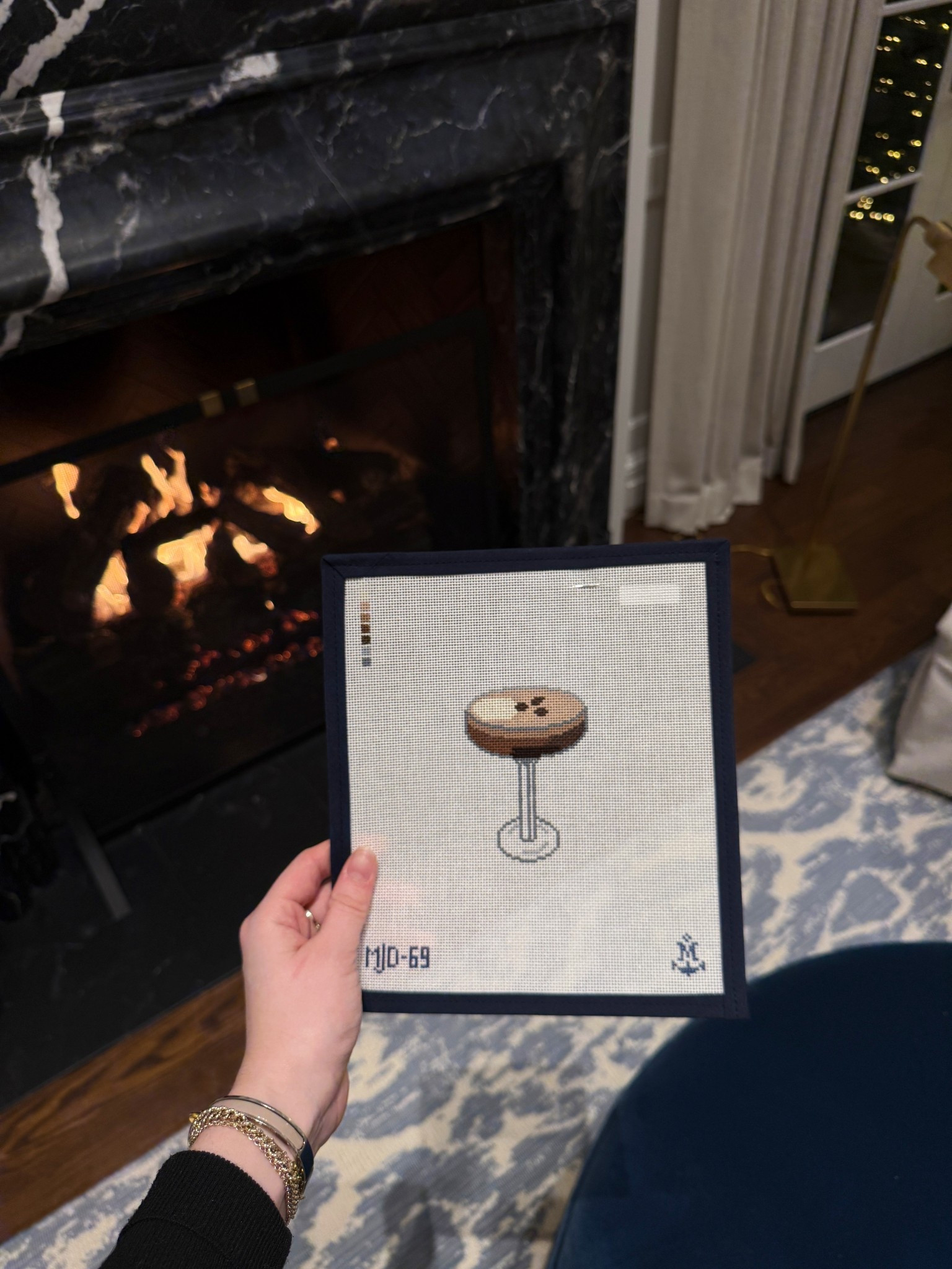 New espresso martini needlepoint project! I received this Christmas and can’t wait to finish this for my bar cart!☕️🍸🪡

