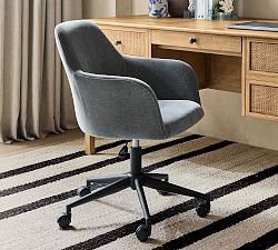 Carson Upholstered Swivel Desk Chair | Pottery Barn (US)