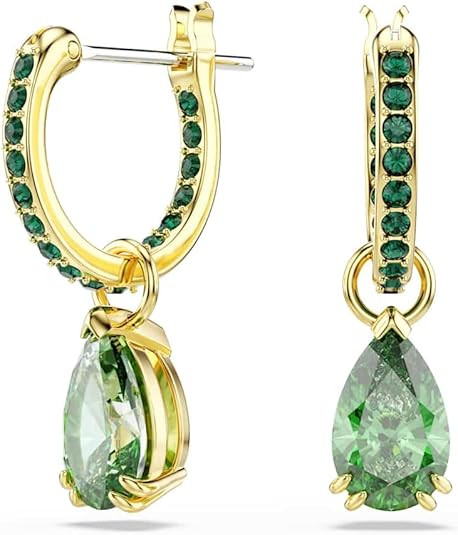 Swarovski Attract Crystal Drop Earrings, Green, Pink, Blue, Pink Stones, Pear and Round Cut Cryst... | Amazon (US)