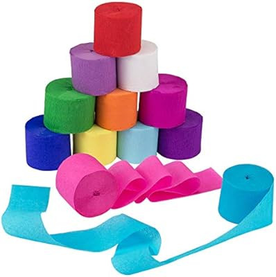 Biubee 12 Rolls Crepe Paper Decorations in 12 Colors- 82ft Crepe Paper Decors for Birthday Party,... | Amazon (US)