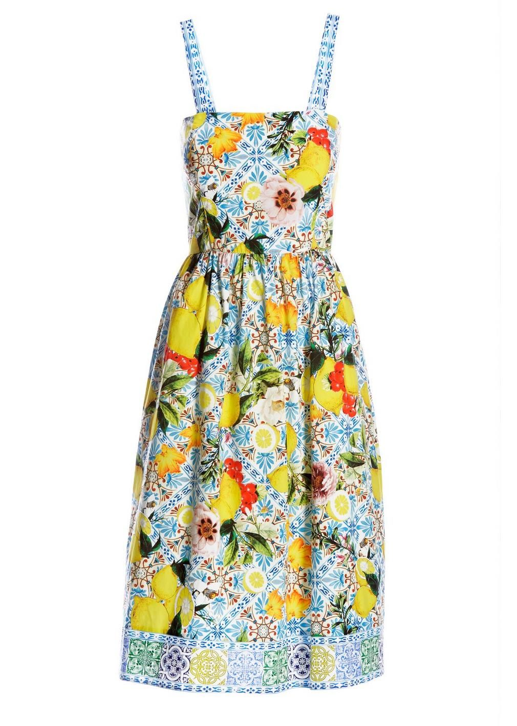 Lemon Tiles Fit-And-Flare Dress | Boston Proper