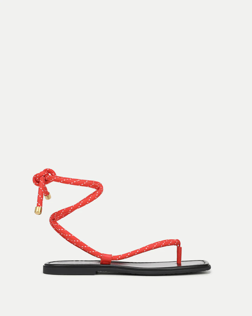Carmina Cord Wrap Sandal in Cedar/Coconut | Veronica Beard | Veronica Beard