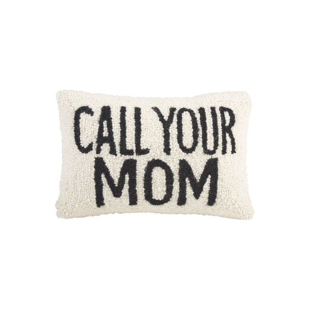 Peking Handicraft Call Your Mom Throw Pillow - Black and White Hand Hooked Accent Pillow, Funny H... | Walmart (US)