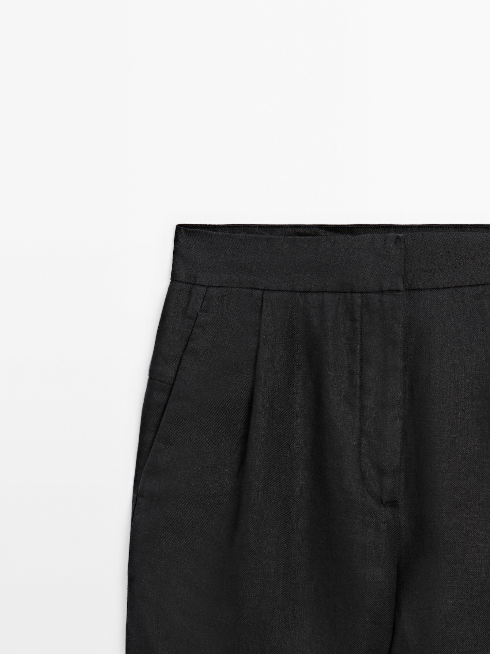 Slim fit darted linen trousers | Massimo Dutti US