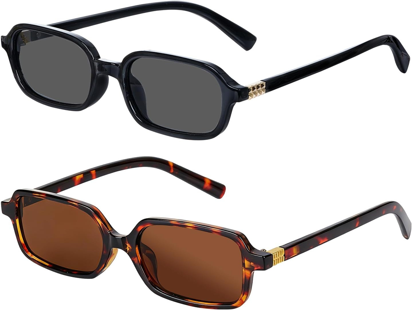 2 pcs Retro Rectangle Sunglasses for Women | Amazon (US)
