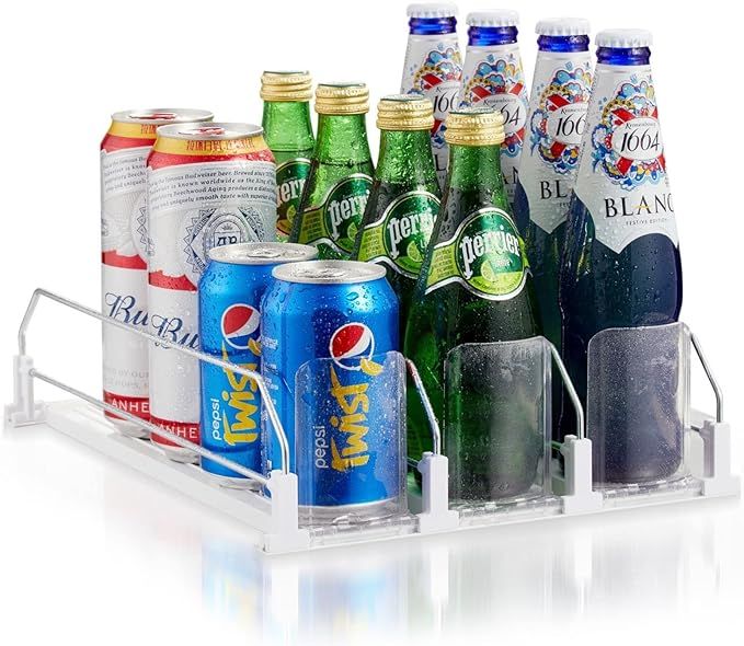 Assembly-Free Soda Can Organizer for Refrigerator - Self-Pushing Drink Dispenser for Fridge,Cabin... | Amazon (US)