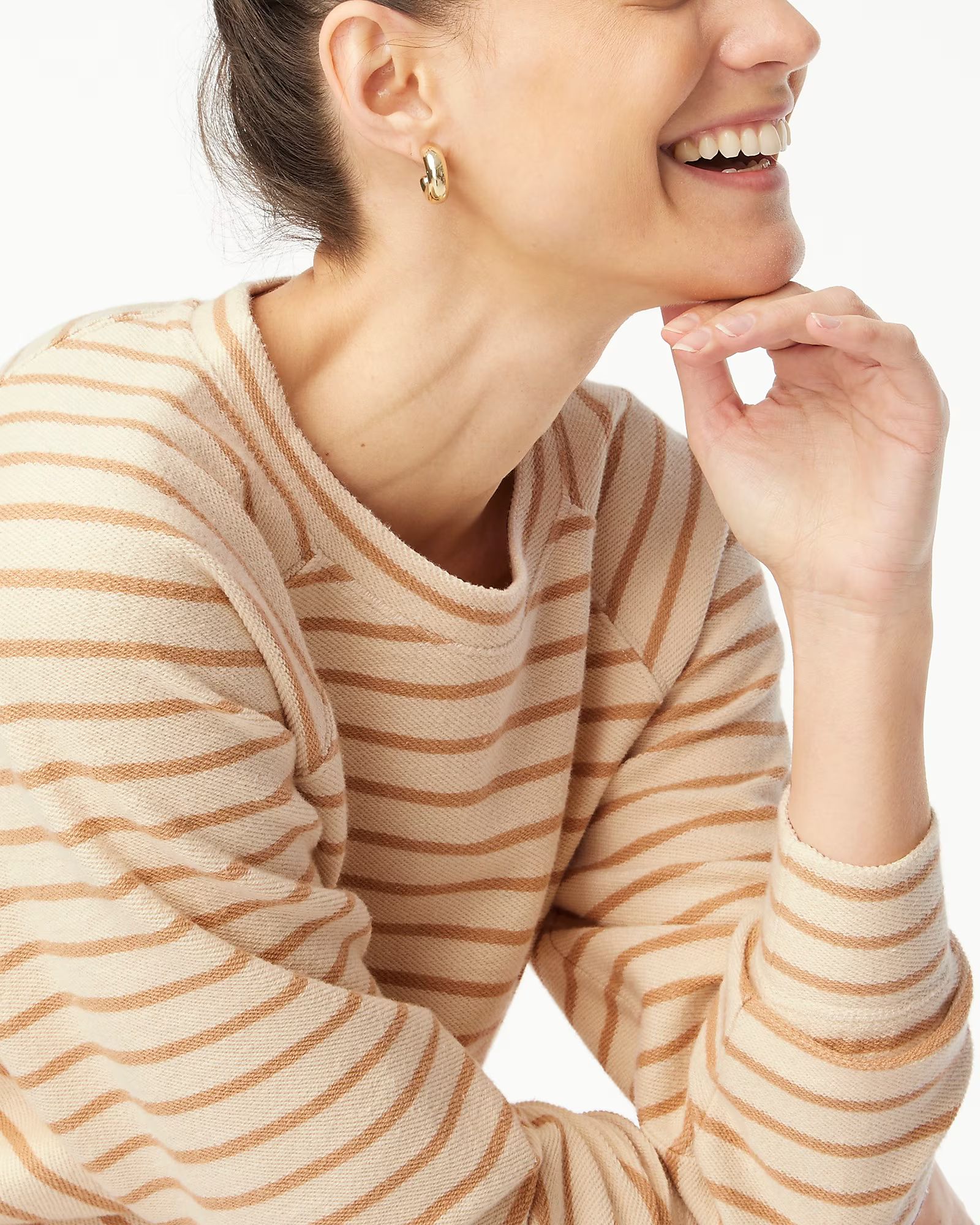 Striped raglan crewneck sweatshirt | J.Crew Factory